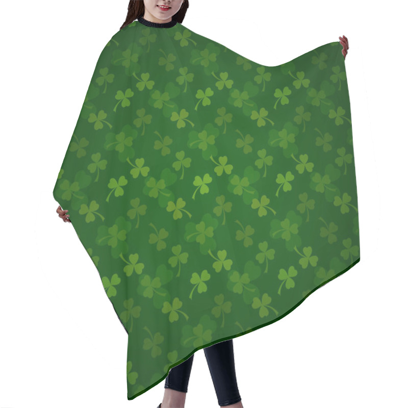 Personality  Rich Green Saint Patrick's Day Frame With Four-leaf Clover Shamrock Leaves Pattern. Irish Festival Celebration Greeting Card Design Background. Square Backdrop. Hair Cutting Cape