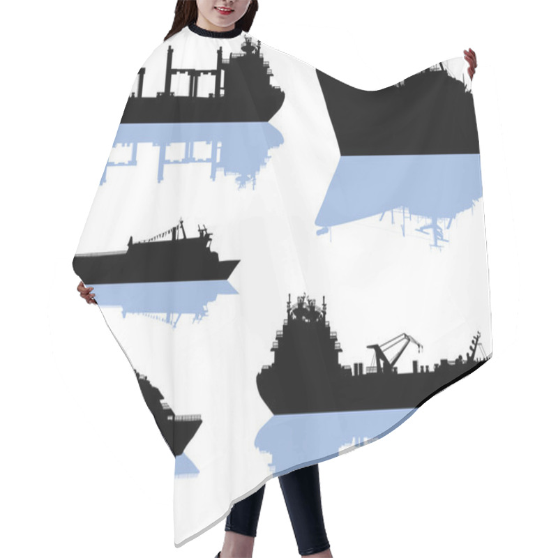 Personality  Large Ships Silhouettes Hair Cutting Cape