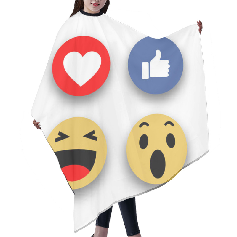 Personality  Social Media Face Reaction Emojis Flat Icons Hair Cutting Cape