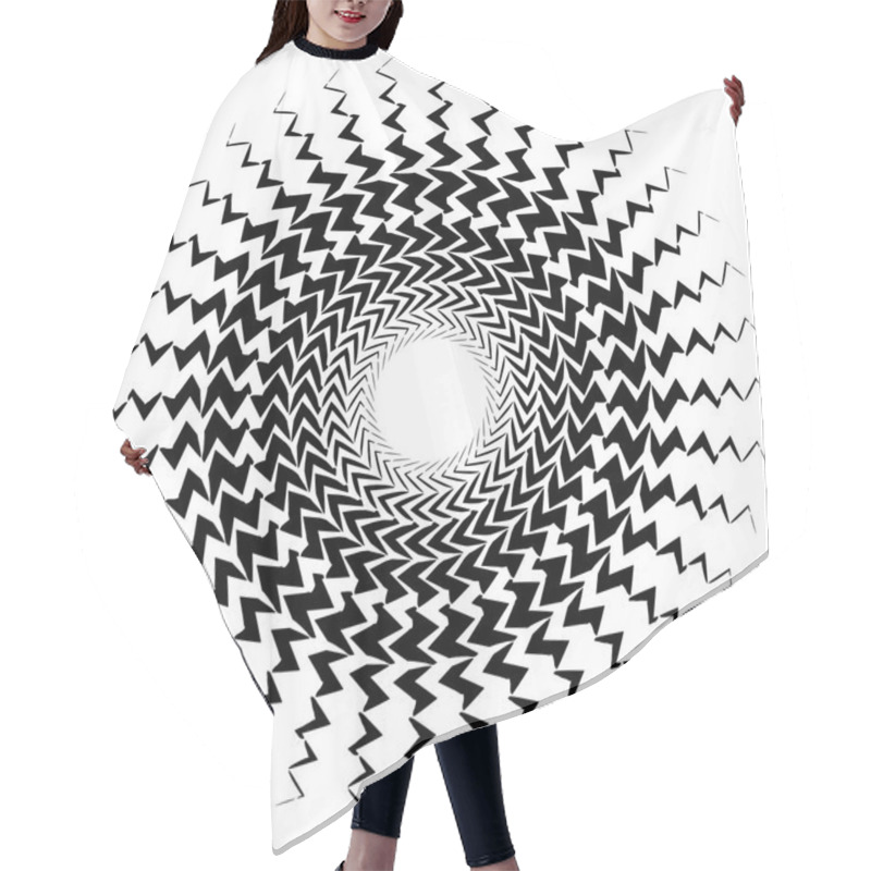 Personality  Element With Bursting Radial Distorted Lines  Hair Cutting Cape