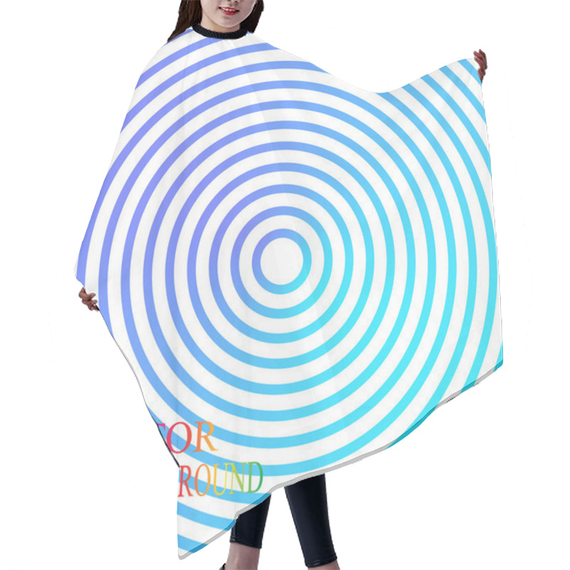 Personality  Blue And Green Metallic Background Design With Concentric Circles Hair Cutting Cape