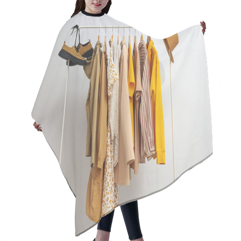 Personality  Wardrobe Rack With Different Clothes, Concept Of Different Clothes Hair Cutting Cape