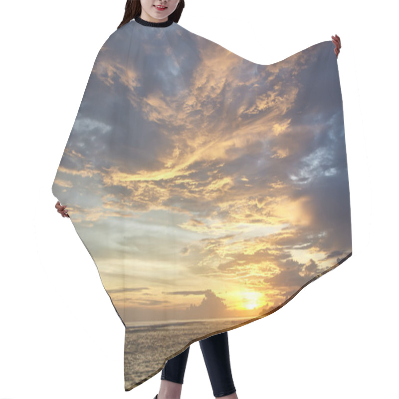 Personality  Sunset On Sea Beach Hair Cutting Cape