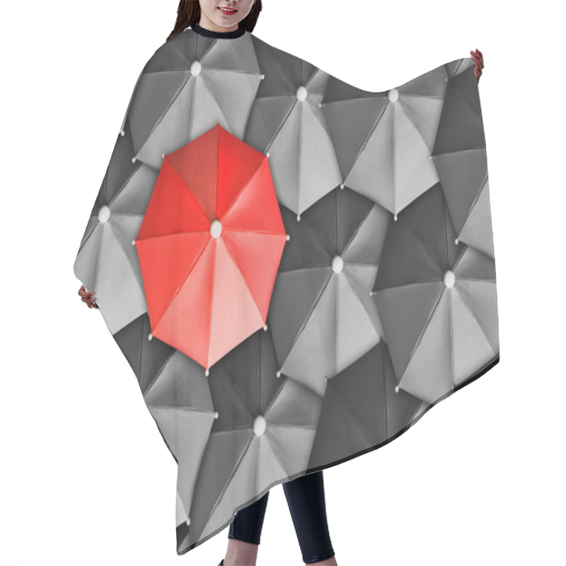 Personality  Red Umbrella Surrounded By Black Ones Hair Cutting Cape