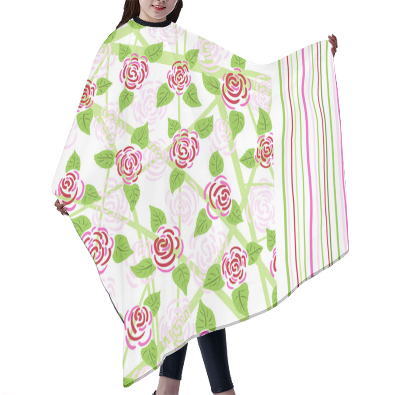 Personality  Roses And Stripes Patterns Hair Cutting Cape