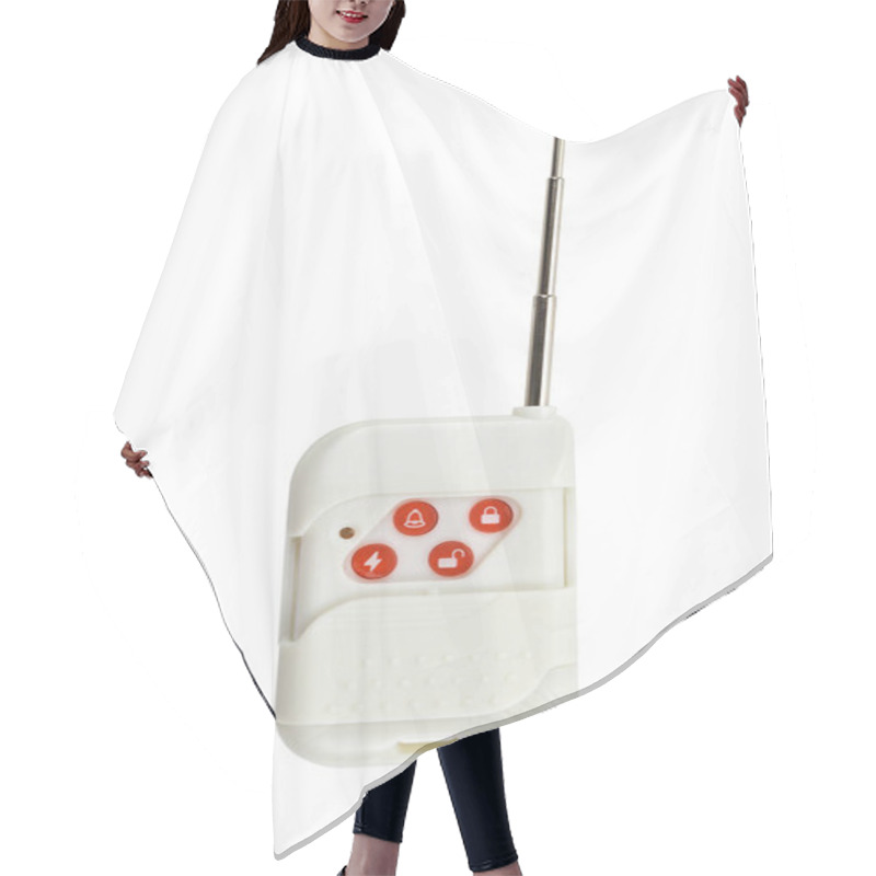 Personality  Security System Remote Control With Telescopic Antenna Isolated On A White Background Hair Cutting Cape