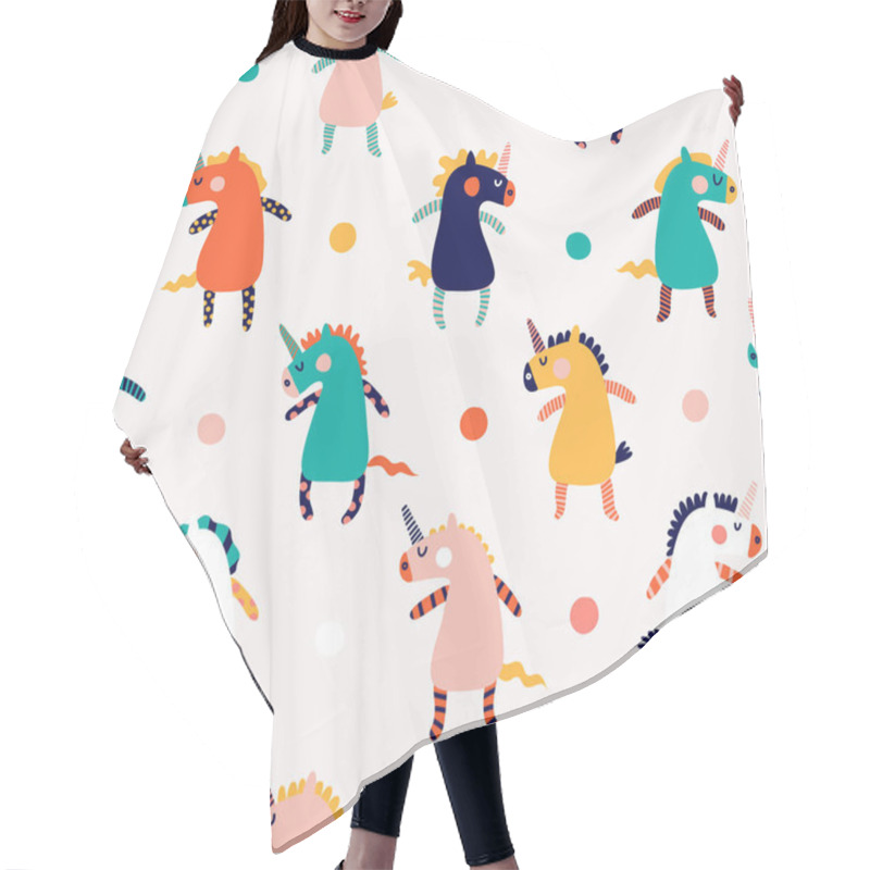 Personality  Kids Cute Unicorn Seamless Pattern Hair Cutting Cape