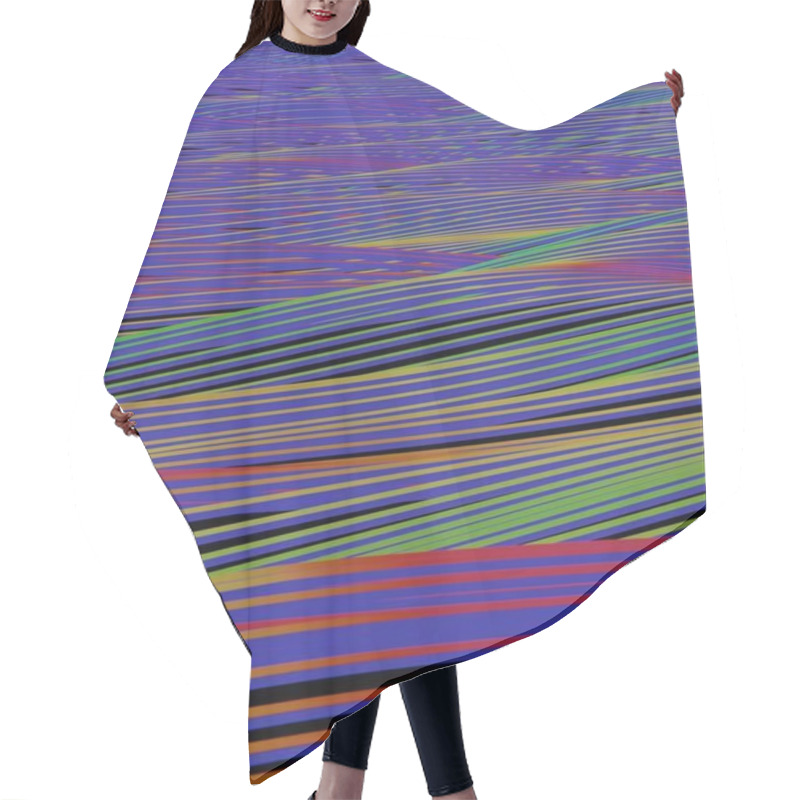 Personality  Vibrant Abstract Lines With Gradient Motion Flow Hair Cutting Cape