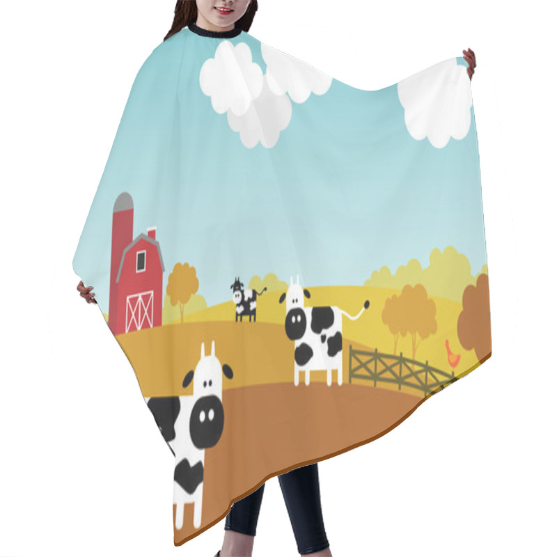 Personality  Autumn On A Farm. Hair Cutting Cape