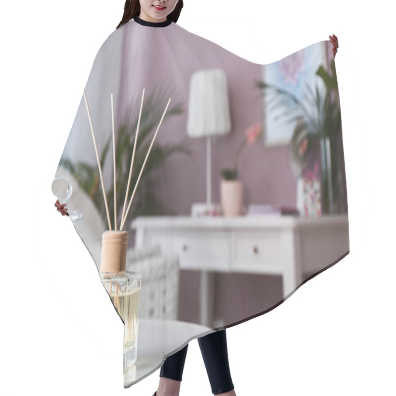 Personality  Reed Diffuser On Table In Room Hair Cutting Cape