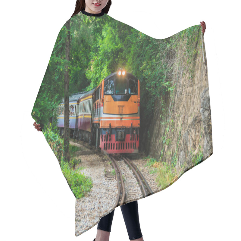 Personality  Train Running Past Tunnel Kanjanaburi Hair Cutting Cape