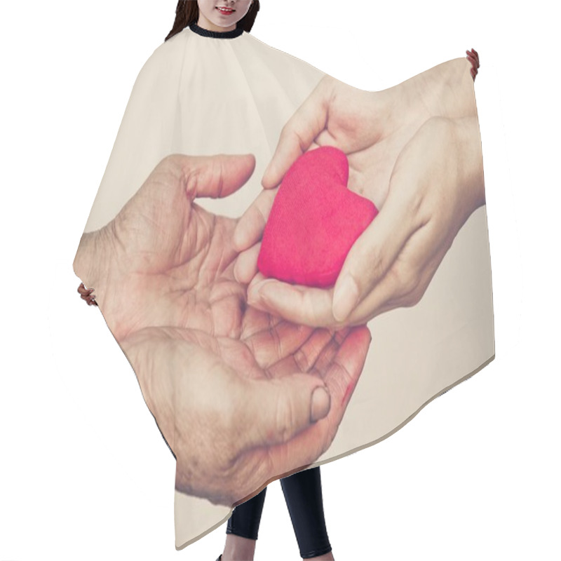 Personality  Red Toy Heart Hair Cutting Cape