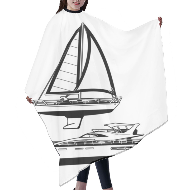 Personality  Sailing Vessel And Motor Yacht Hair Cutting Cape