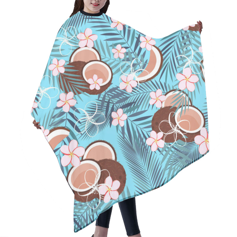 Personality  Pattern With Coconut On Blue Hair Cutting Cape