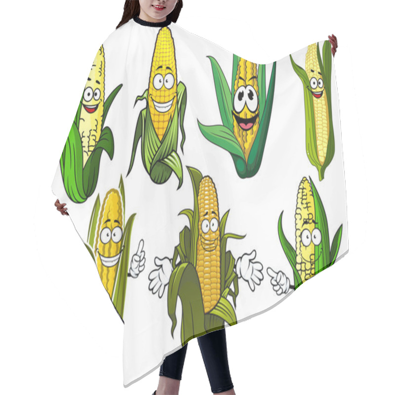 Personality  Cartoon Corn Cobs With Golden Grains Hair Cutting Cape