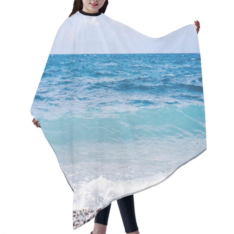 Personality  Blue Sea On A Clear Summer Day, Rocky Beach Hair Cutting Cape