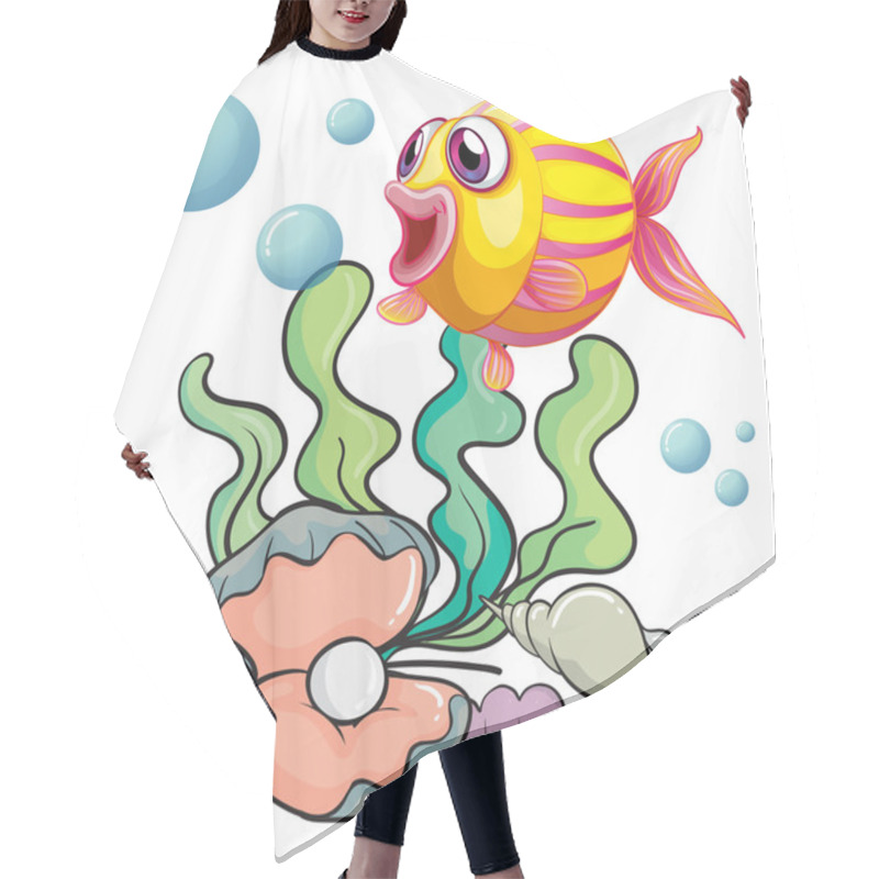 Personality  A Colourful Fish Under The Sea With Shells Hair Cutting Cape