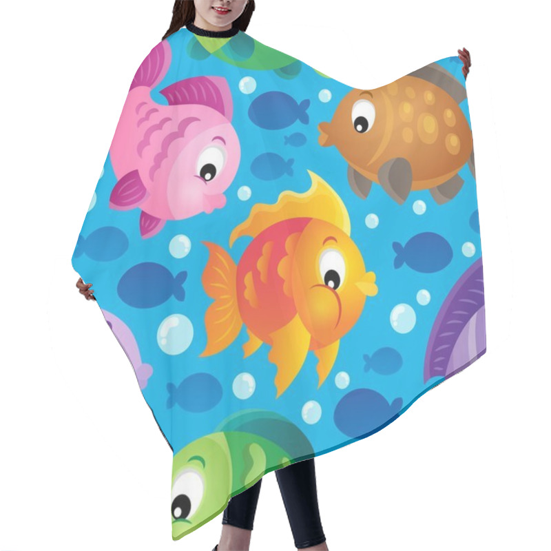 Personality  Fish Theme Seamless Background 2 Hair Cutting Cape