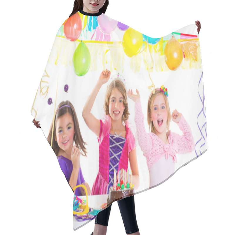 Personality  Children Kid In Birthday Party Dancing Happy Laughing Hair Cutting Cape