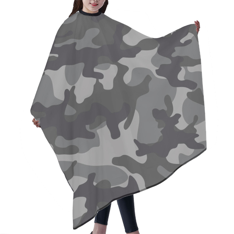 Personality  Gray Vector Camouflage Pattern, Seamless Trendy Background. Hair Cutting Cape