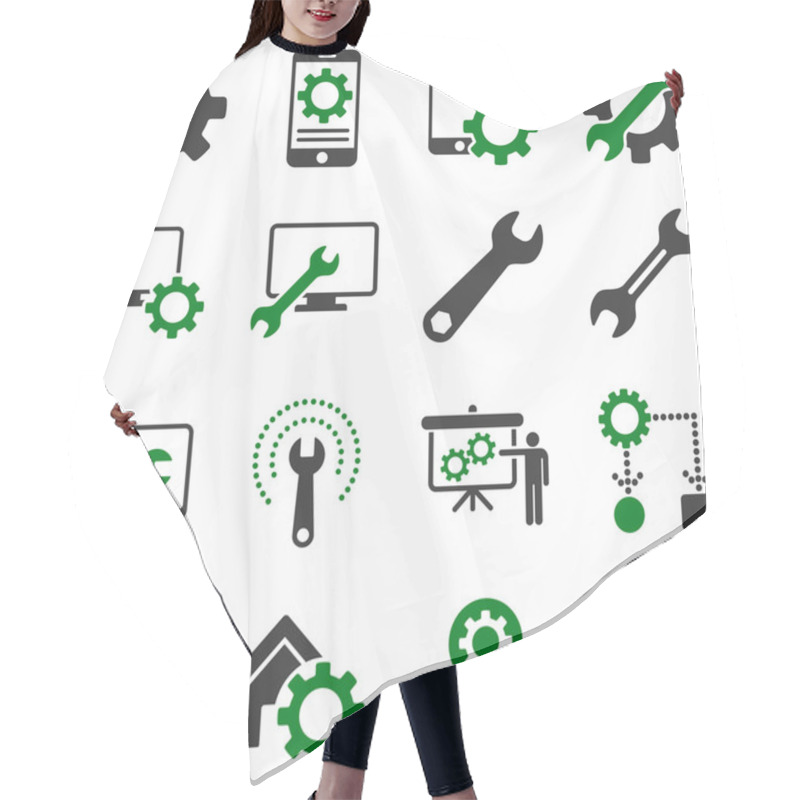 Personality  Options And Service Tools Icon Set Hair Cutting Cape