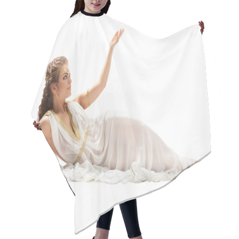 Personality  Classical Greek Goddess In Tunic  Hair Cutting Cape