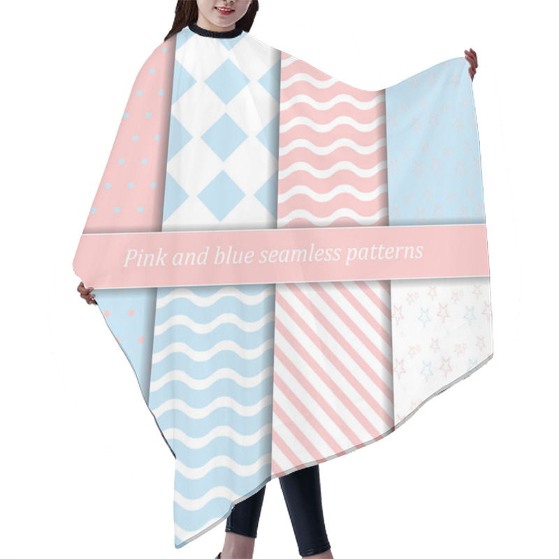 Personality  Cute Baby Vector Patterns Set. Hair Cutting Cape