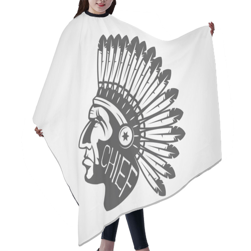 Personality  Native American Indian Chief Headdress Hair Cutting Cape