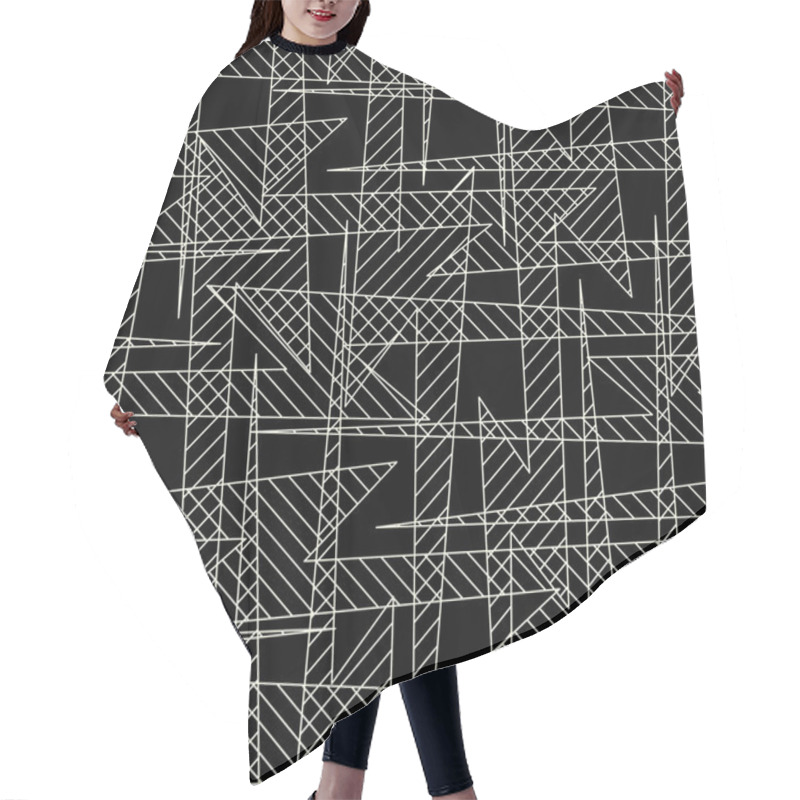 Personality  Crossed Angled Lines In A  Seamless Pattern Hair Cutting Cape