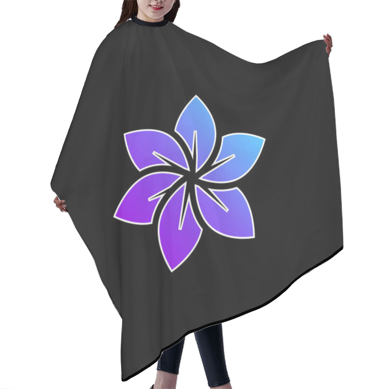 Personality  Big Flower Blue Gradient Vector Icon Hair Cutting Cape