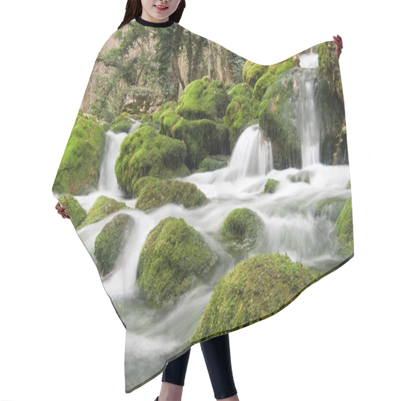 Personality  Falls On The Small Mountain River Hair Cutting Cape