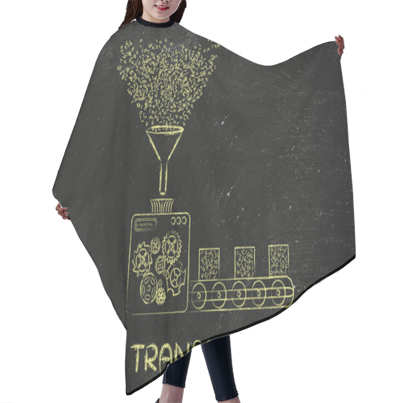 Personality  Concept Of Data Transformation Hair Cutting Cape