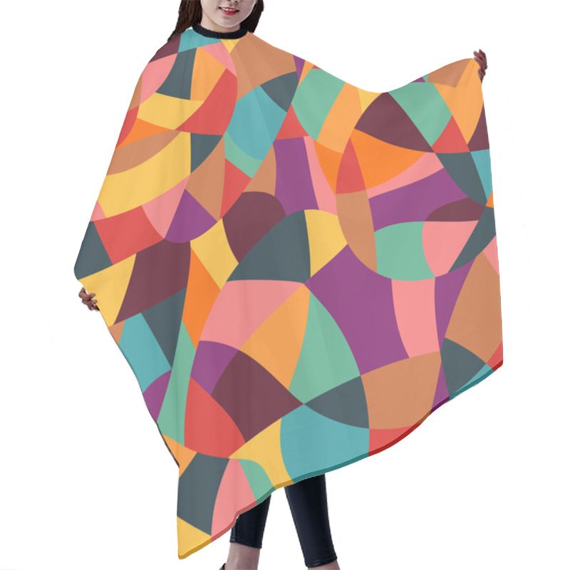 Personality  Seamless Texture With Triangles, Mosaic Endless Pattern Hair Cutting Cape