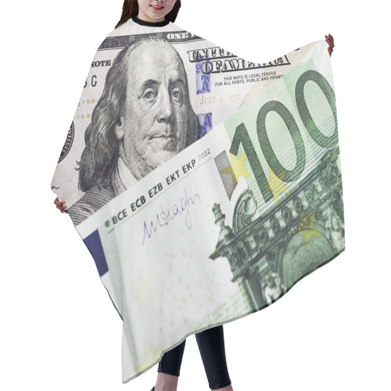 Personality  Dollar And Euro Money Background Hair Cutting Cape