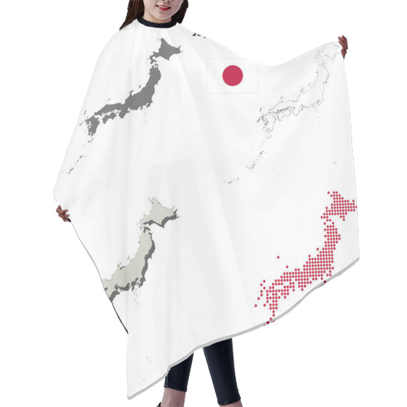 Personality  Japan Outline Map Set Hair Cutting Cape