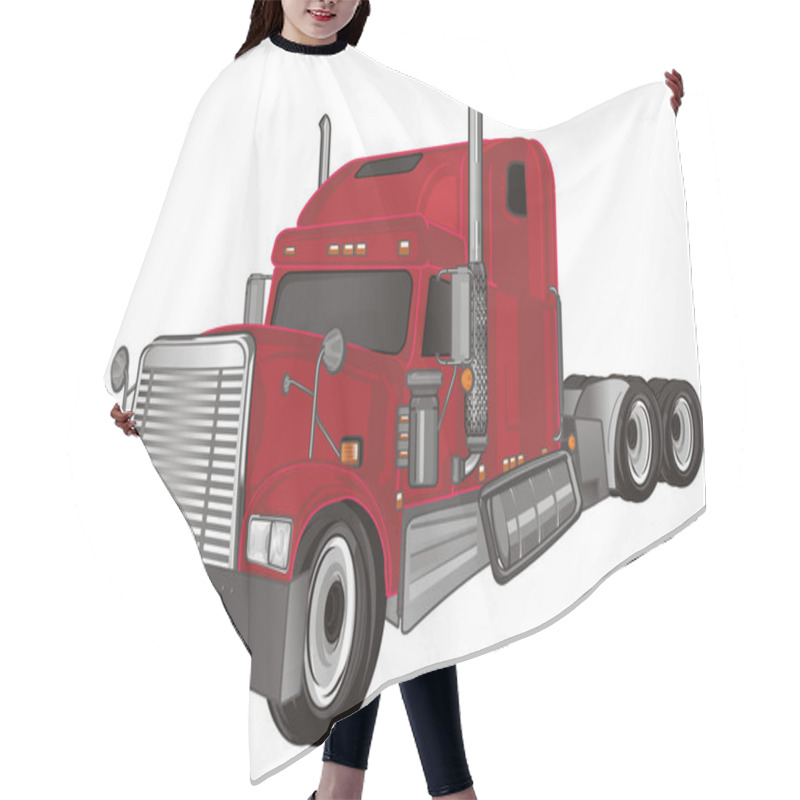 Personality  Red American Trailer On A White Background Hair Cutting Cape