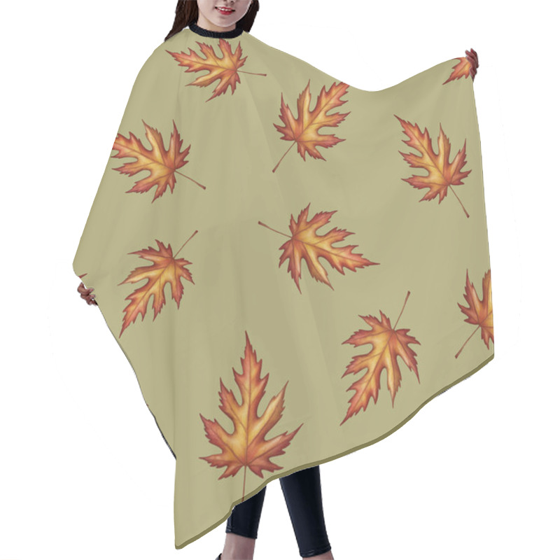 Personality  Seamless Pattern With Leaves. Autumn Background Hair Cutting Cape