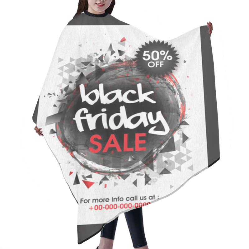 Personality  Black Friday Sale Poster, Banner Or Flyer. Hair Cutting Cape