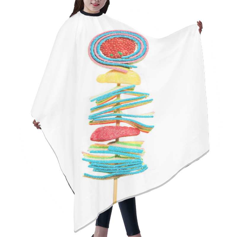 Personality  Lollipop Jellies Candy Isolated On White Background Hair Cutting Cape