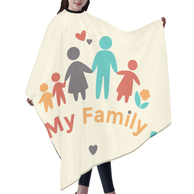 Personality  Happy Family Icon Hair Cutting Cape