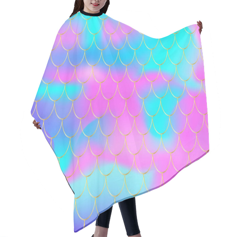 Personality  Rainbow Background. Mermaid Scales. Vector Hair Cutting Cape