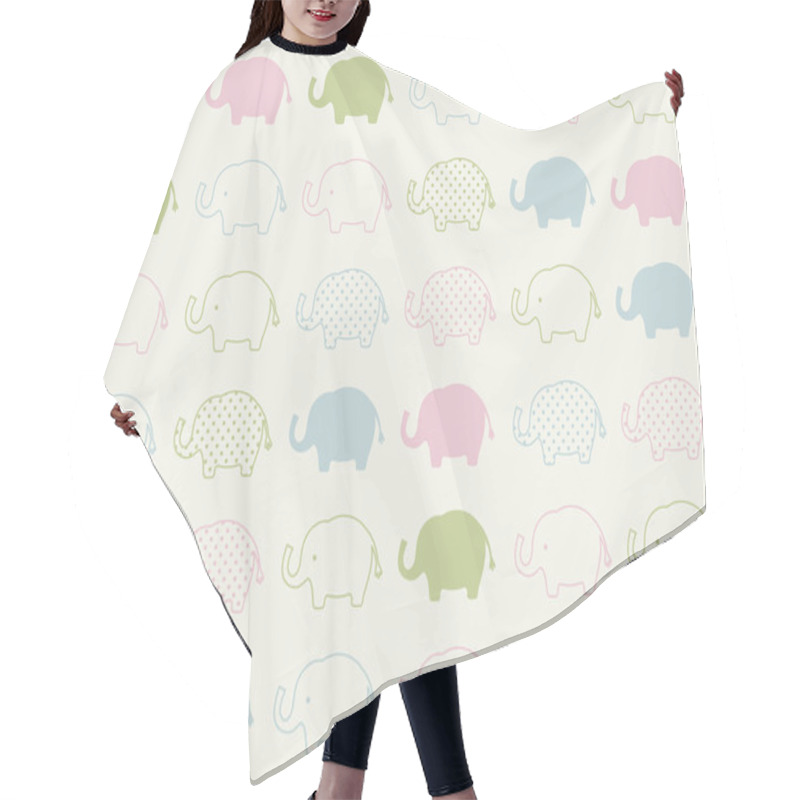 Personality  Elephants Cartoon Pattern Hair Cutting Cape