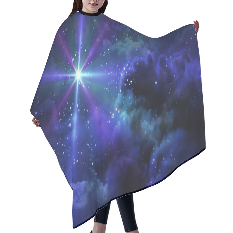 Personality  Purple Flare Star At Starry Night  Hair Cutting Cape