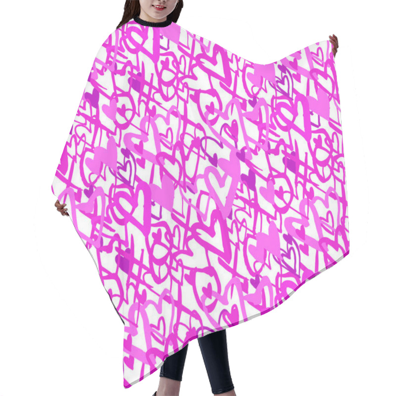 Personality  Pattern With Hand Painted Hearts Hair Cutting Cape