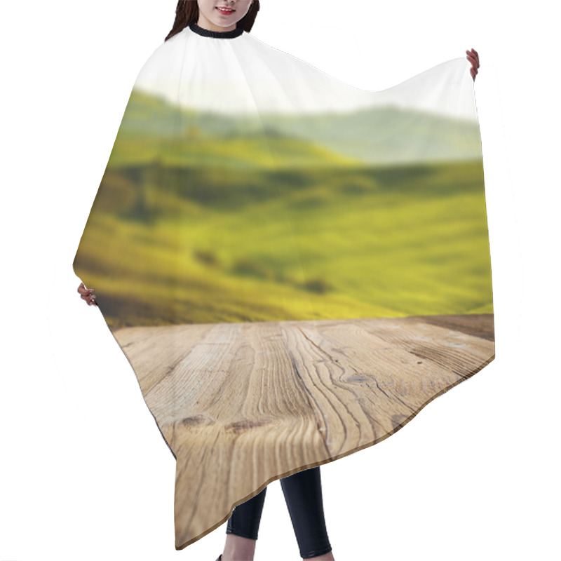 Personality  Wood Backgrounds On The Tuscany Landscape Hair Cutting Cape