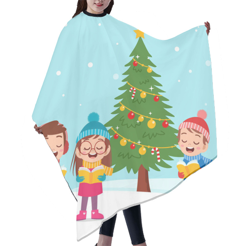 Personality  Happy Kids Christmas Sing Musical Hair Cutting Cape