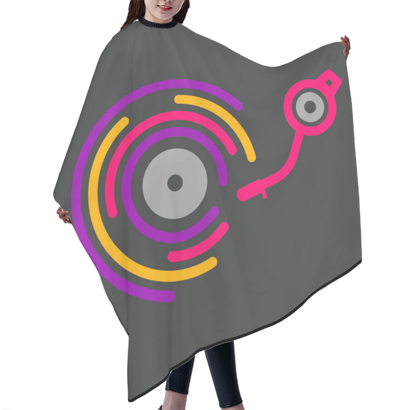 Personality  Dj Line Logo, Music Festival Icon, Spinning Plate With Needle In Flat Style. Vector Illustration Hair Cutting Cape