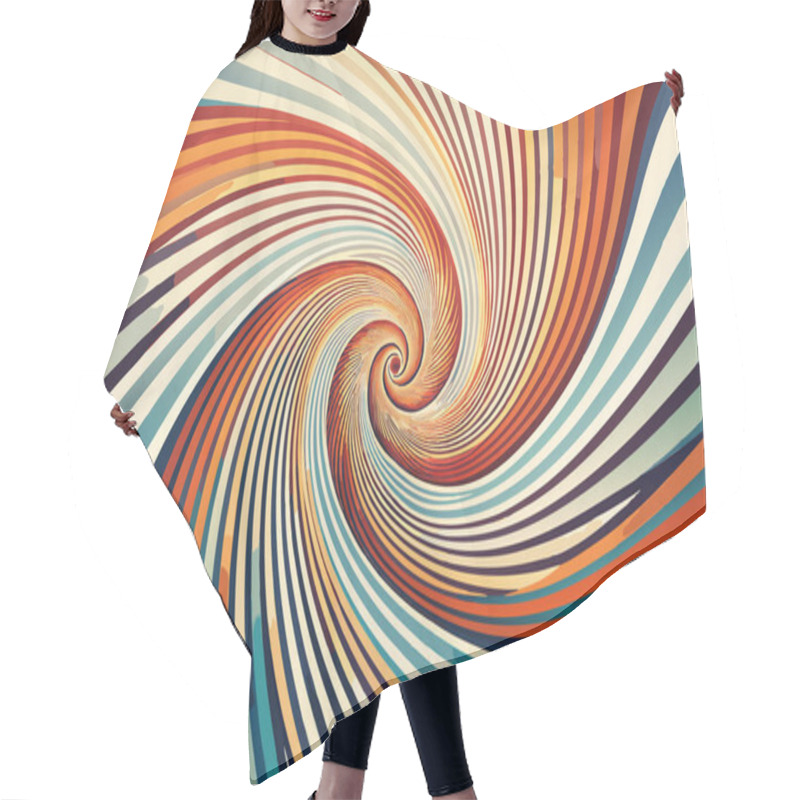 Personality  Vibrant Abstract Flower Design With Spiral Pattern Hair Cutting Cape