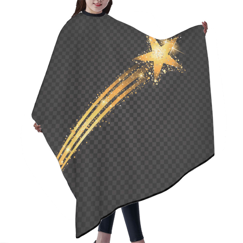 Personality  Shoutout Star Flying Stardust Isolated On Black Background Hair Cutting Cape