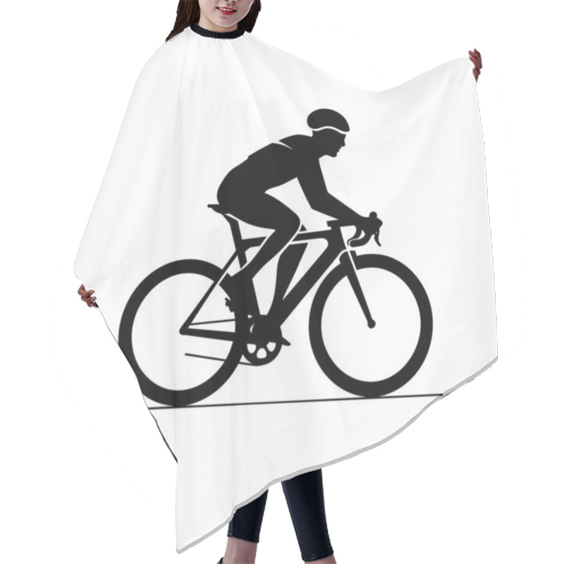 Personality  Biker Silhouette. Biker Black Icon On White Background Hair Cutting Cape